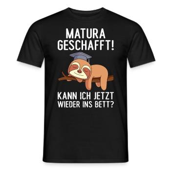 Maturant Matura geschafft kann ich jetzt ins Bett? - Männer T-Shirt - Schwarz - Vorne - AI Model Male 178 light (178cm)