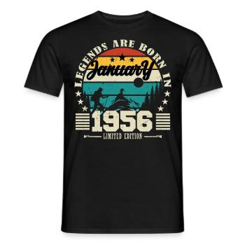 Januar 1956. Januar 1956 Geburtstagsgeschenk. - Männer T-Shirt - Schwarz - Vorne - AI Model Male 178 light (178cm)