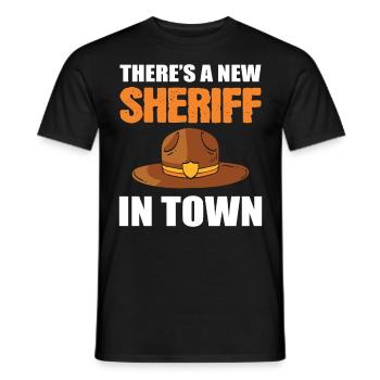 Il y a un nouveau shérif en ville Shérif adjoint - T-shirt homme - noir - Devant - AI Model Male 178 light (178cm)