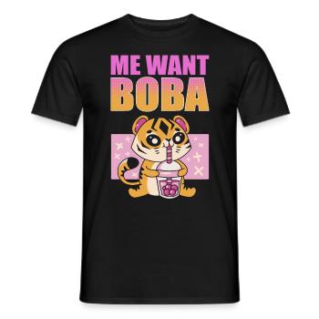 Me Want Boba Matcha Iced Tea Bubble Tea - Men's T-Shirt - black - Front - AI Model Male 178 light (178cm)
