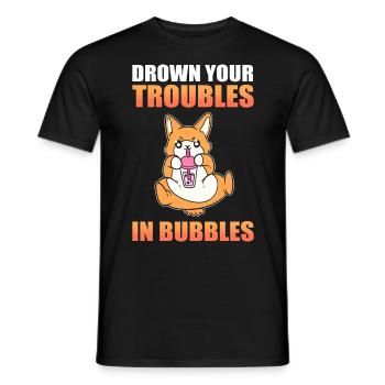 Noie vos problèmes dans les bulles Boba Tea Bubble Tea - T-shirt homme - noir - Devant - AI Model Male 178 light (178cm)