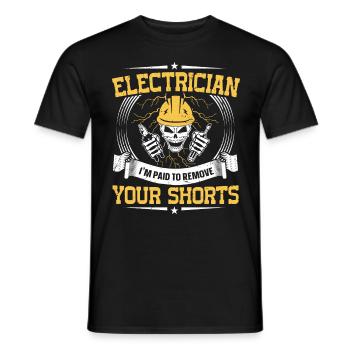 Nous vous allumons toujours électricien - T-shirt homme - noir - Devant - AI Model Male 178 light (178cm)