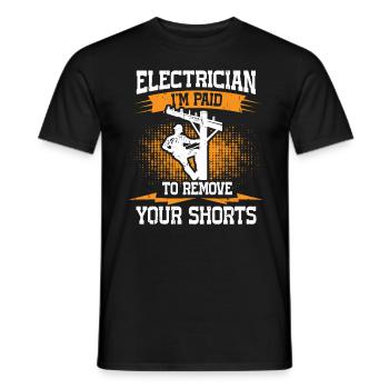 Nous vous allumons toujours électricien - T-shirt homme - noir - Devant - AI Model Male 178 light (178cm)