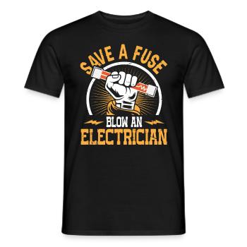 Nous vous allumons toujours électricien - T-shirt homme - noir - Devant - AI Model Male 178 light (178cm)