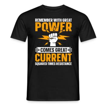 Nous vous allumons toujours électricien - T-shirt homme - noir - Devant - AI Model Male 178 light (178cm)