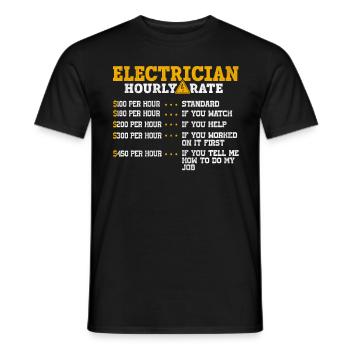 Nous vous allumons toujours électricien - T-shirt homme - noir - Devant - AI Model Male 178 light (178cm)