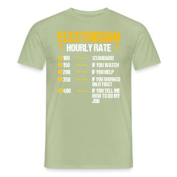We Still Turn You On Electrician - Men's T-Shirt - sage - Front - AI Model Male 178 light (178cm)