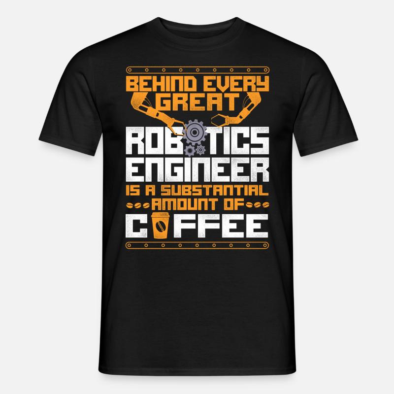 Robot Robotics Engineer Coffee - Men’s T-shirt - black