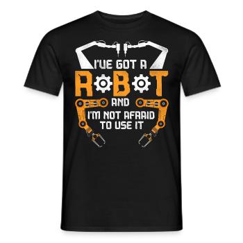 Ingénieur Robotique Robot Vintage - T-shirt homme - noir - Devant - AI Model Male 178 light (178cm)