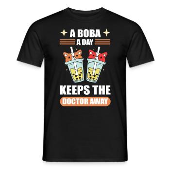 A Boba A Day Keeps The Doctor Away Boba Tea - Men's T-Shirt - black - Front - AI Model Male 178 light (178cm)