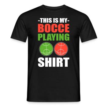 Ceci est mon jeu de pétanque en chemise - T-shirt homme - noir - Devant - AI Model Male 178 light (178cm)