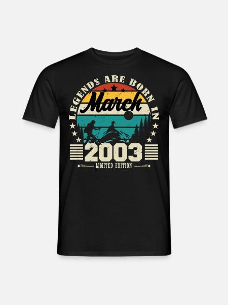 Mars 2003. Cadeau d'anniversaire mars 2003. - T-shirt homme - noir