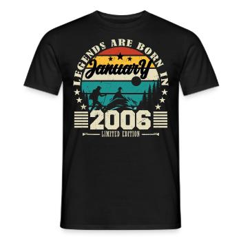 Janvier 2006. Cadeau d'anniversaire janvier 2006. - T-shirt homme - noir - Devant - AI Model Male 178 light (178cm)