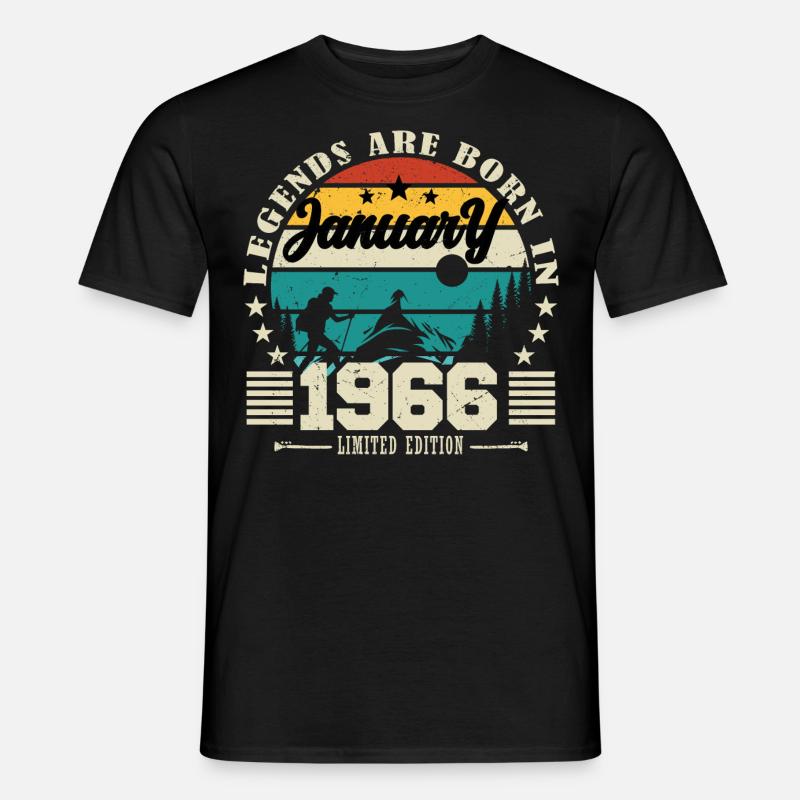 Janvier 1966. Cadeau d'anniversaire janvier 1966. - T-shirt homme - noir
