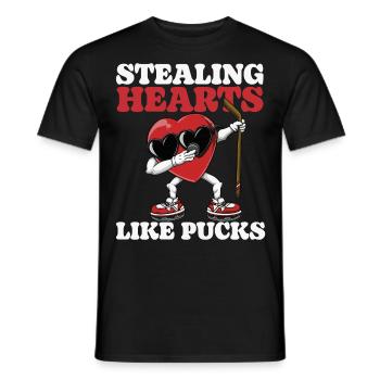 Herzen Stehlen Wie Pucks Funny Kids Boys - Männer T-Shirt - Schwarz - Vorne - AI Model Male 178 light (178cm)