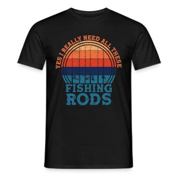 Masterbaiter Lifestyle Fisherman Lover Fishing Rod - Men's T-Shirt - black - Front - AI Model Male 178 light (178cm)