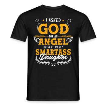 I asked God for an angel, he sent a wise - Men's T-Shirt - black - Front - AI Model Male 178 light (178cm)