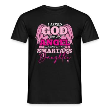 I asked God for an angel, he sent a wise - Men's T-Shirt - black - Front - AI Model Male 178 light (178cm)