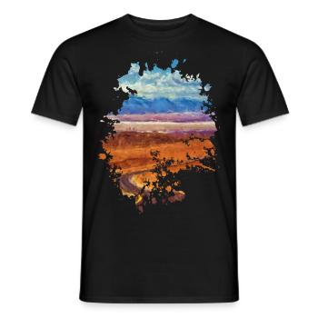 Landschaft - Männer T-Shirt - Schwarz - Vorne - AI Model Male 178 light (178cm)