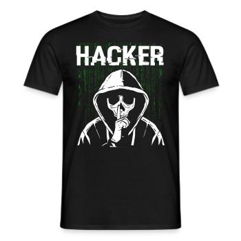 Hacker Skull Hacking Programmation Dark Net - T-shirt homme - noir - Devant - AI Model Male 178 light (178cm)