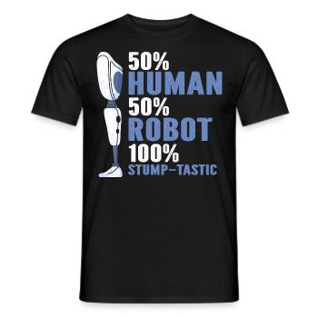 Conception de jambe bionique pour prothèses de jambe - T-shirt homme - noir - Devant - AI Model Male 178 light (178cm)