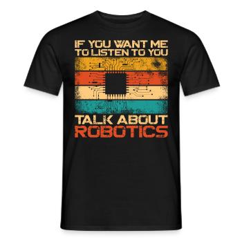 Robot Robotique Ingénieur Rétro - T-shirt homme - noir - Devant - AI Model Male 178 light (178cm)