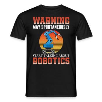 Robot Robotics Engineer Retro - Men's T-Shirt - black - Front - AI Model Male 178 light (178cm)