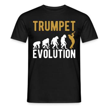 Funny Trumpet Evolution For Trumpet Player - Men's T-Shirt - black - Front - AI Model Male 178 light (178cm)