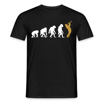 Funny Trumpet Evolution For Trumpet Player - Men's T-Shirt - black - Front - AI Model Male 178 light (178cm)
