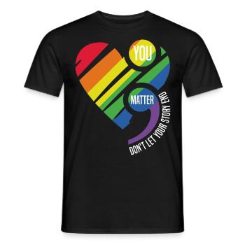 Point-virgule, You Matter Ne laissez pas votre histoire se terminer pour - T-shirt homme - noir - Devant - AI Model Male 178 light (178cm)