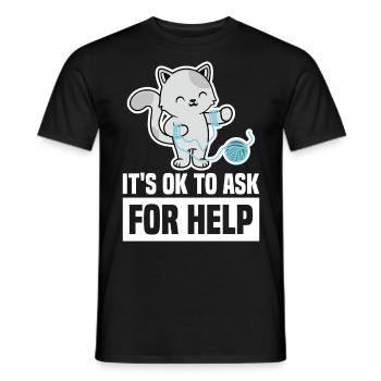 C’est bien de demander de l’aide pour les personnes en santé mentale - T-shirt homme - noir - Devant - AI Model Male 178 light (178cm)