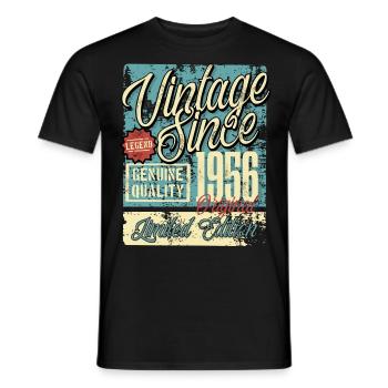 1956 Birthday vintage retro legend - Men's T-Shirt - black - Front - AI Model Male 178 light (178cm)
