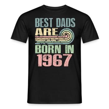 The best fathers were born in 1967, 56 years old, - Men's T-Shirt - black - Front - AI Model Male 178 light (178cm)