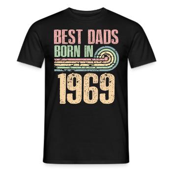 Die Besten Väter Sind 1969 Geboren, 54 Jahre Alt, - Männer T-Shirt - Schwarz - Vorne - AI Model Male 178 light (178cm)