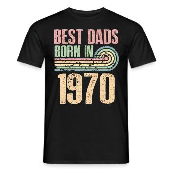 Die Besten Väter Sind 1970 Geboren, 53 Jahre Alt, - Männer T-Shirt - Schwarz - Vorne - AI Model Male 178 light (178cm)
