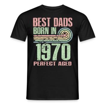 Die Besten Väter Sind 1970 Geboren, 55 Jahre Alt, - Männer T-Shirt - Schwarz - Vorne - AI Model Male 178 light (178cm)