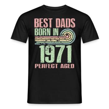 Die Besten Väter Sind 1971 Geboren, 52 Jahre Alt, - Männer T-Shirt - Schwarz - Vorne - AI Model Male 178 light (178cm)