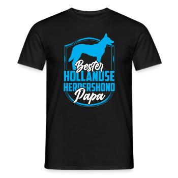 Bester Hollandse Herdershond Papa - Männer T-Shirt - Schwarz - Vorne - AI Model Male 178 light (178cm)