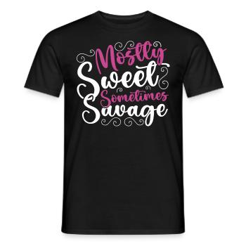 Surtout douce parfois sauvage Autonomisation des femmes - T-shirt homme - noir - Devant - AI Model Male 178 light (178cm)