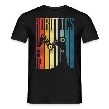 Robot Robotique Ingénieur Rétro - T-shirt homme - noir - Devant - AI Model Male 178 light (178cm)