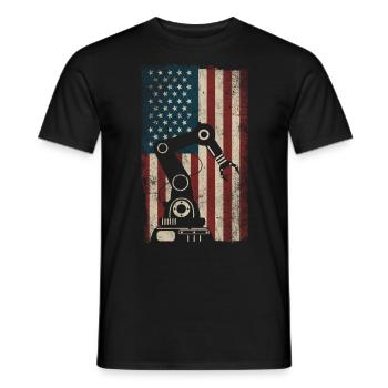 Ingénieur en robotique robotique américain - T-shirt homme - noir - Devant - AI Model Male 178 light (178cm)