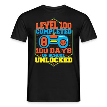 Level 100 Completed 100 Days Of School Unlocked - Men's T-Shirt - black - Front - AI Model Male 178 light (178cm)