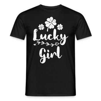 Lucky Girl irischer St Patrick’s Day - Männer T-Shirt - Schwarz - Vorne - AI Model Male 178 light (178cm)