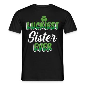 La Saint-Patrick dit la sœur la plus chanceuse de tous les temps - T-shirt homme - noir - Devant - AI Model Male 178 light (178cm)