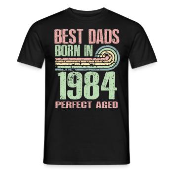 Les meilleurs pères sont nés en 1984, 39 ans, - T-shirt homme - noir - Devant - AI Model Male 178 light (178cm)