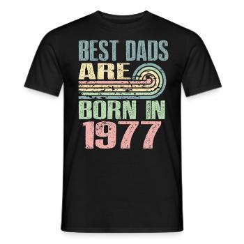 Les meilleurs pères sont nés en 1977, à l’âge de 46 ans, - T-shirt homme - noir - Devant - AI Model Male 178 light (178cm)