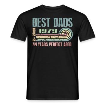 Die Besten Väter Sind 1979 Geboren, 44 Jahre Alt, - Männer T-Shirt - Schwarz - Vorne - AI Model Male 178 light (178cm)