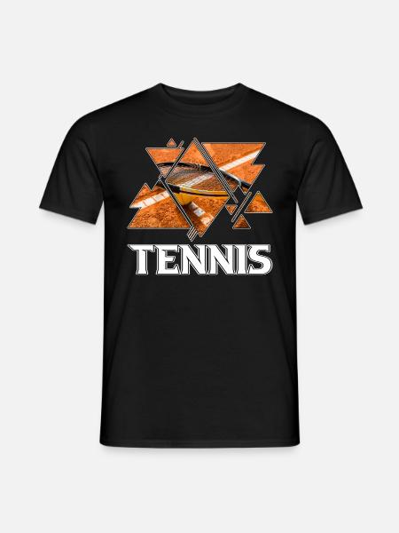 Tennis Tennis Player Player Vintage Retro Triangle - Men's T-Shirt - black