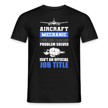 Aircraft Mechanic Official Job Title Aviation - Men's T-Shirt - black - Front - AI Model Male 178 light (178cm)