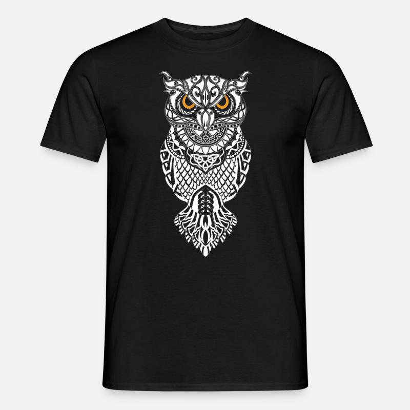 Eule Wikinger Runen - Männer T-Shirt - Schwarz